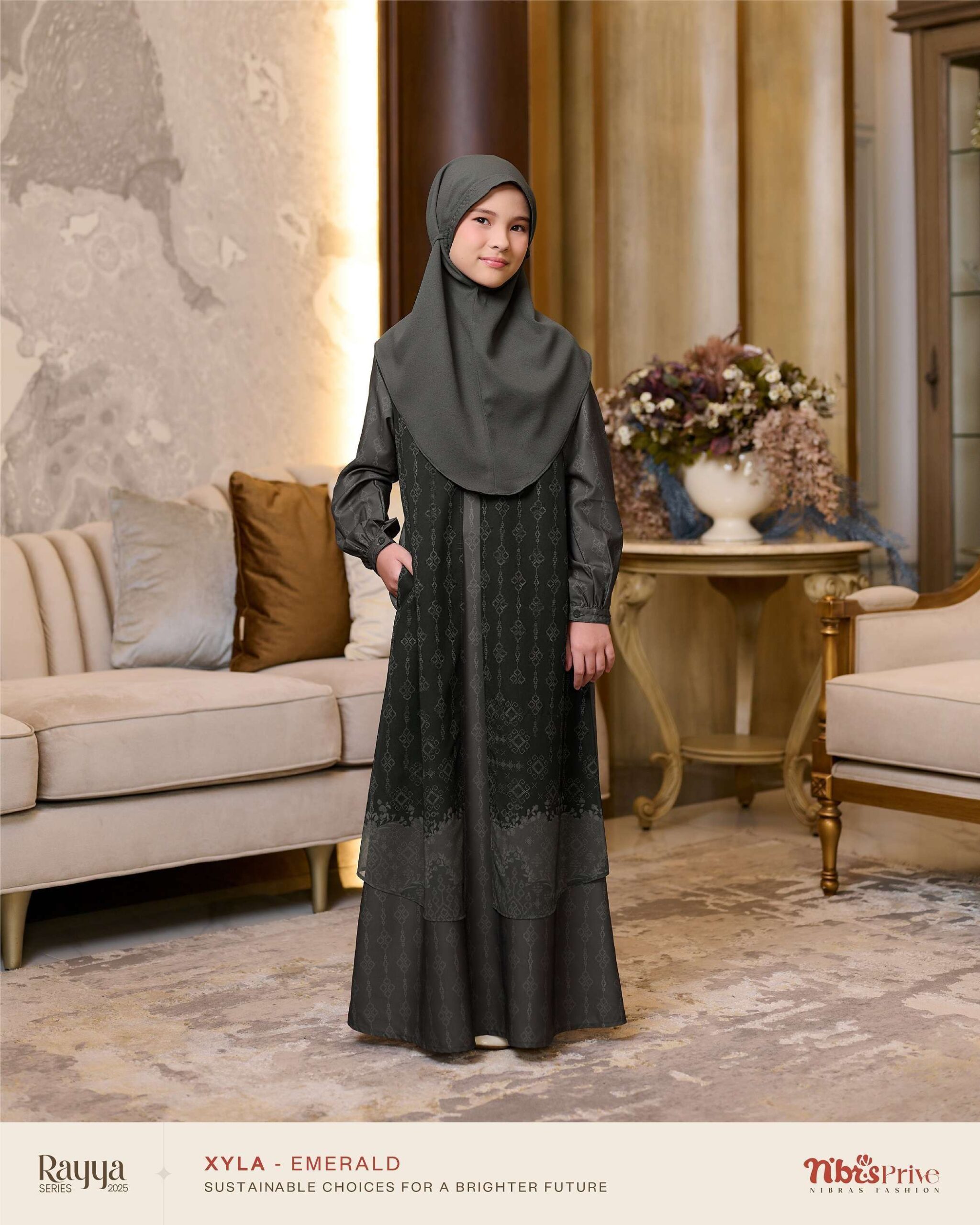 NIBRAS Gamis Anak Xyla Emerald