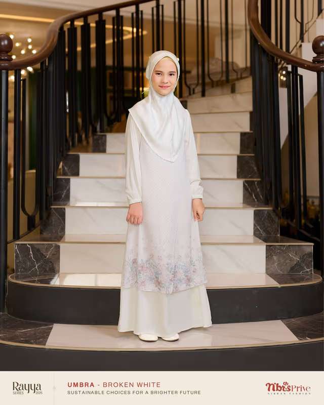 NIBRAS Gamis Anak Umbra Broken White Putih