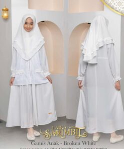 NIBRAS Gamis Anak LAIKA - Broken White