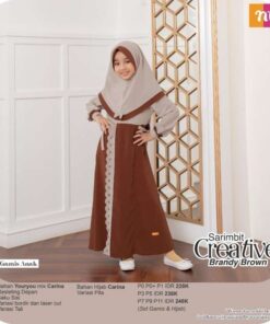 NIBRAS Gamis Anak CREATIVE - Brandy Brown