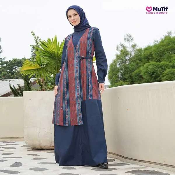 MUTIF Gamis Dewasa DELISSA - Blue Red