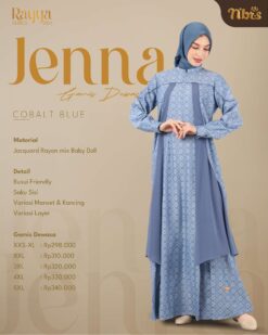 NIBRAS Gamis Dewasa Jenna Cobalt Blue