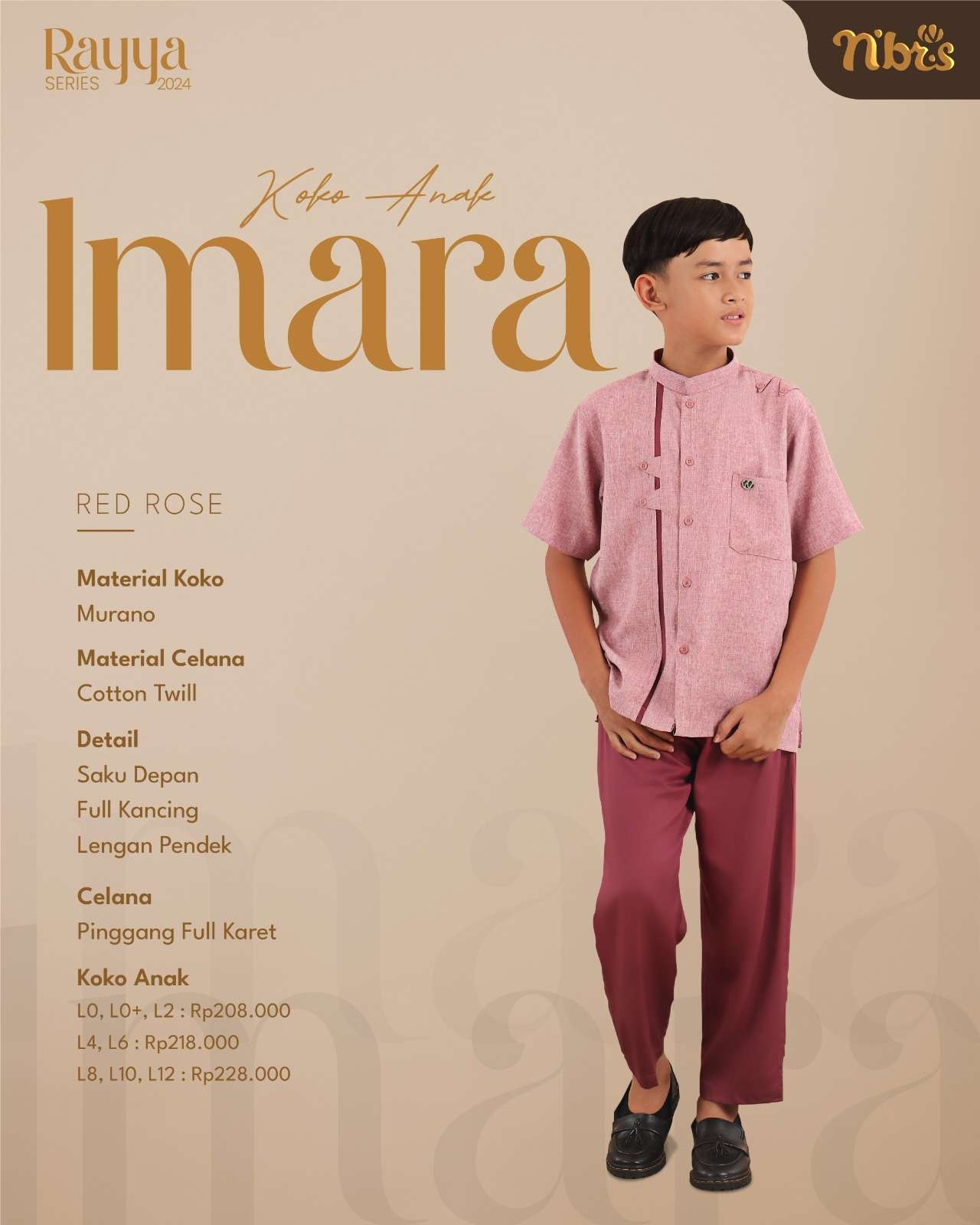 NIBRAS Koko Anak KA LPendek Imara Red Rose