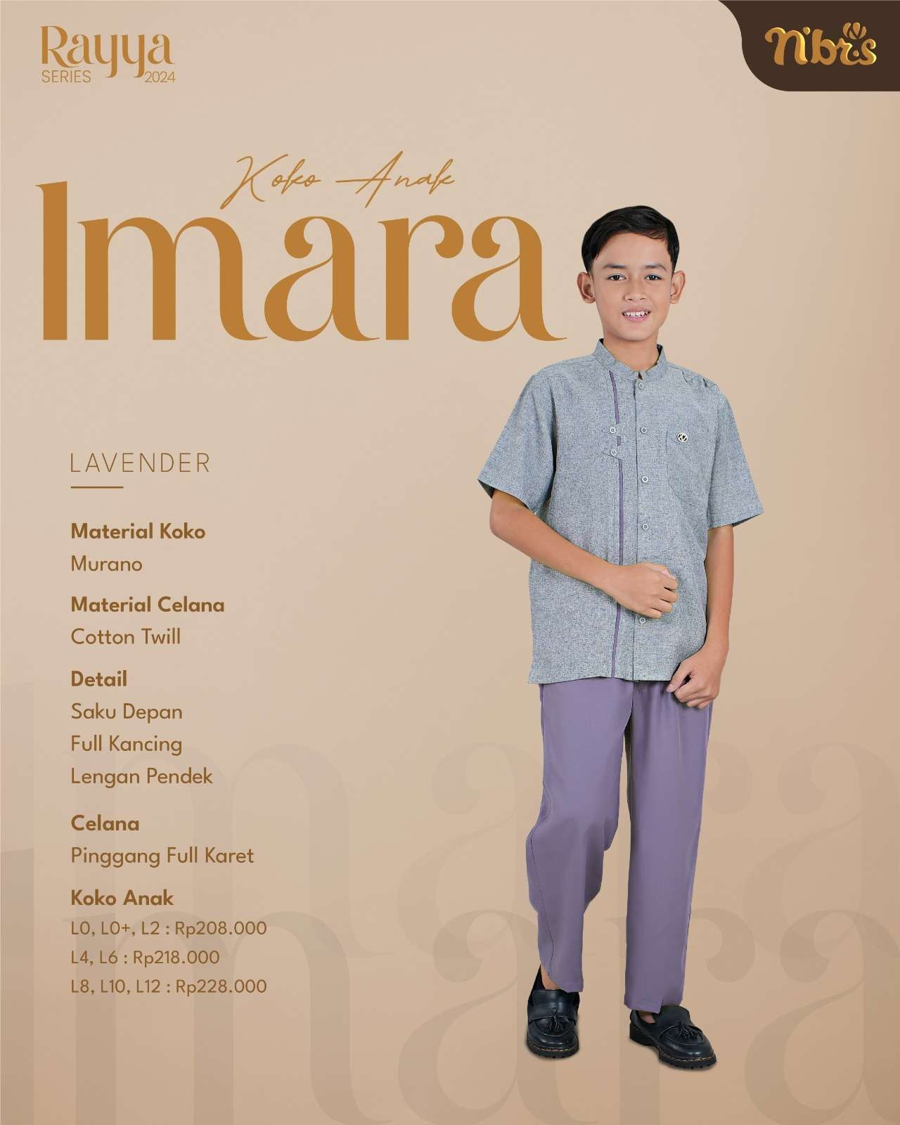 NIBRAS Koko Anak KA LPendek Imara Lavender