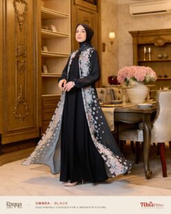 NIBRAS Gamis Dewasa Umbra Black Hitam