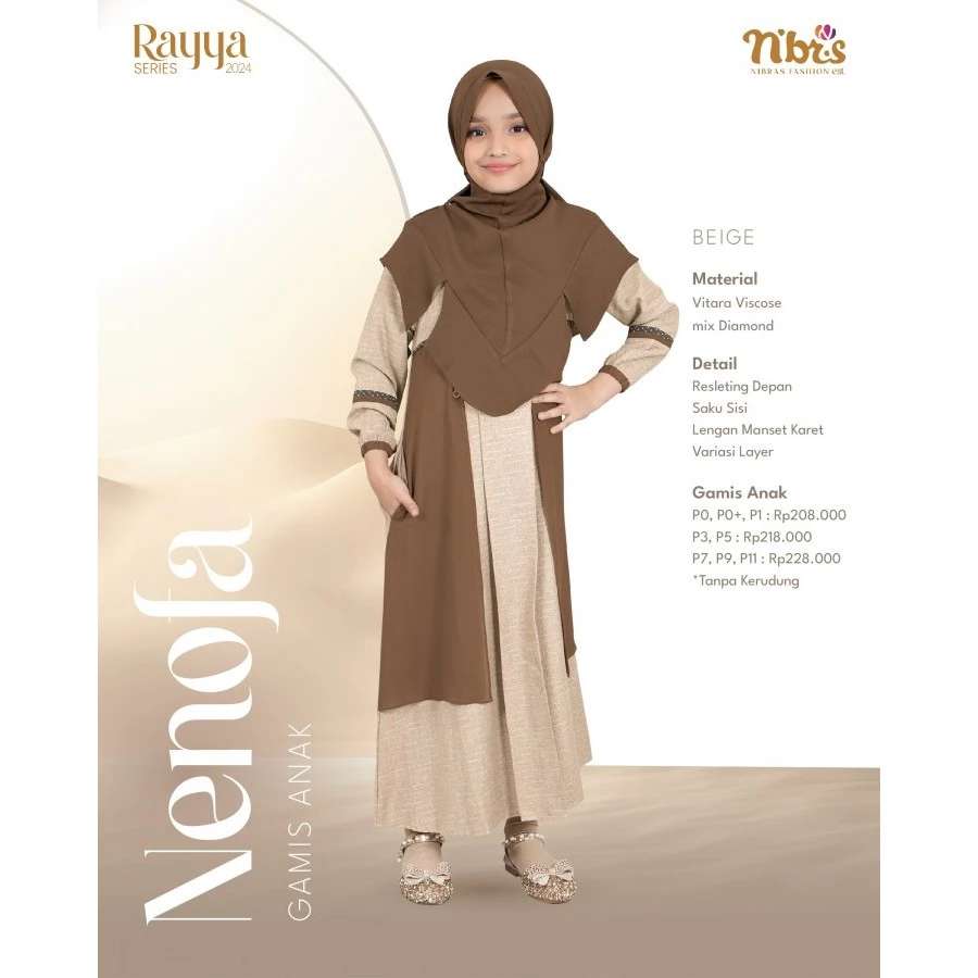 NIBRAS Gamis Anak NENOFA - Beige