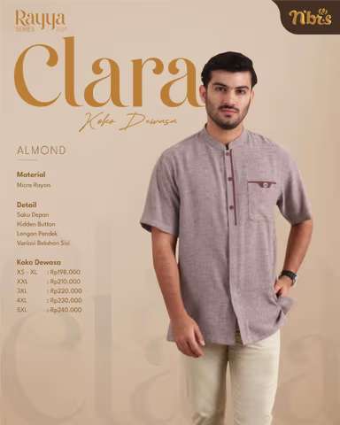NIBRAS Koko Dewasa CLARA - Almond