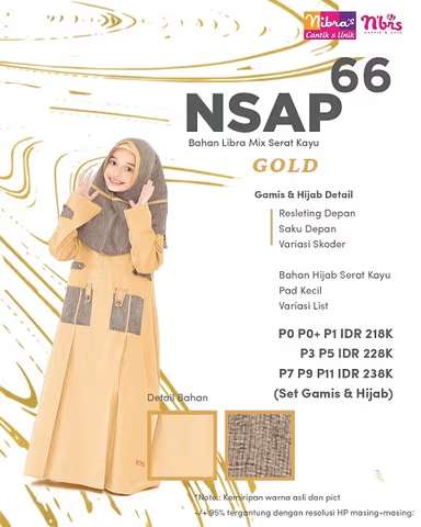 NIBRAS Gamis Anak NSA 066 - Gold