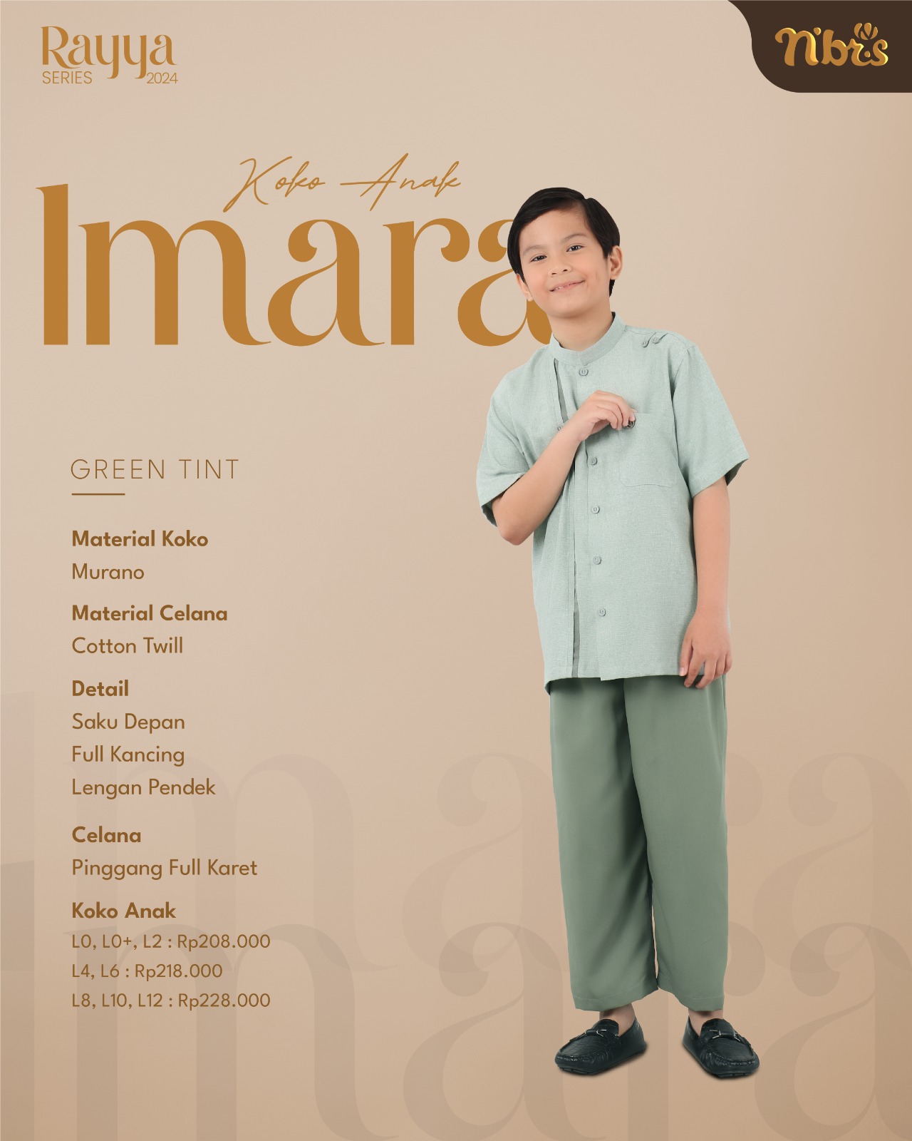 NIBRAS Koko Anak KA LPendek Imara Green Tint
