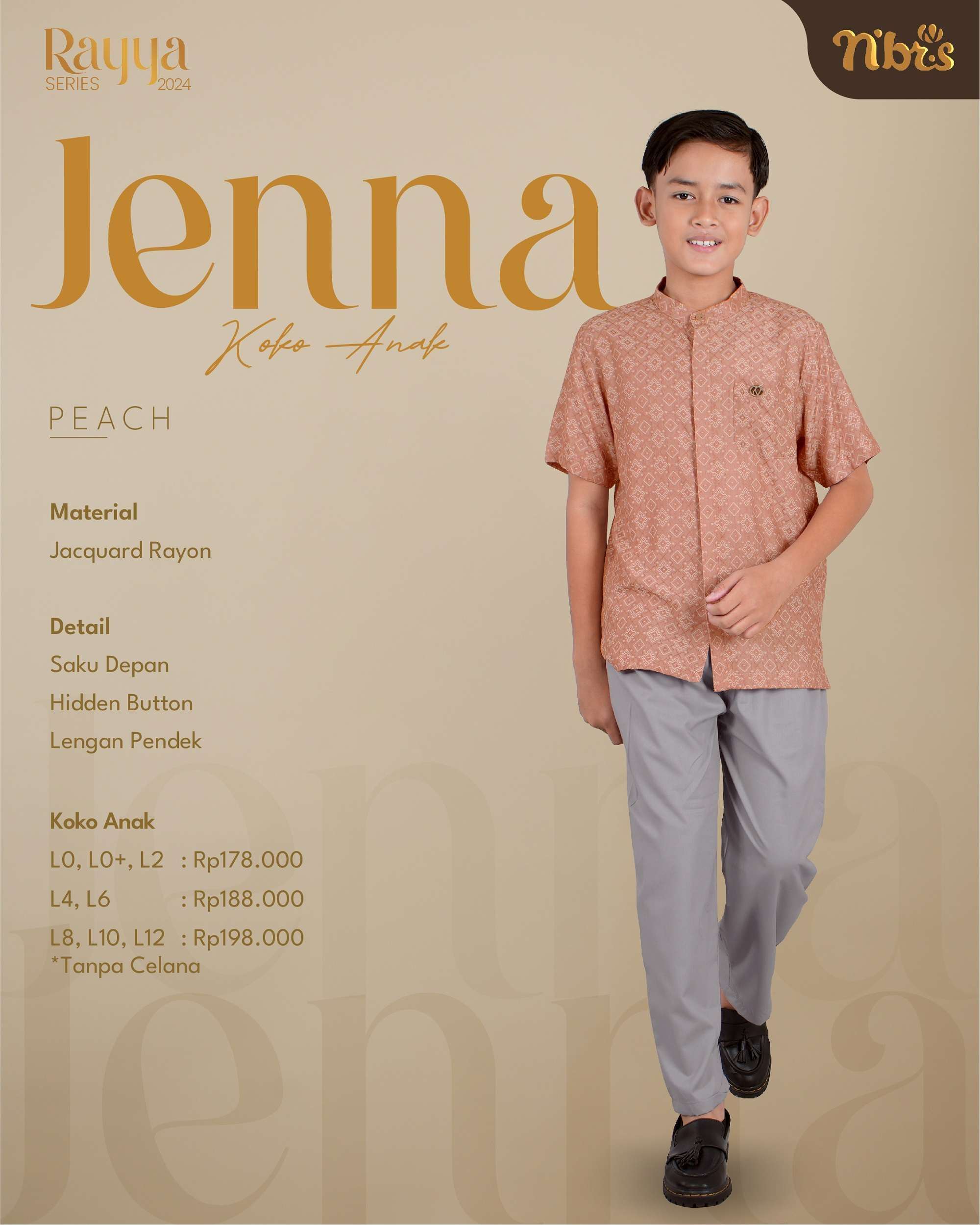 NIBRAS Koko Anak KA LPendek Jenna Peach