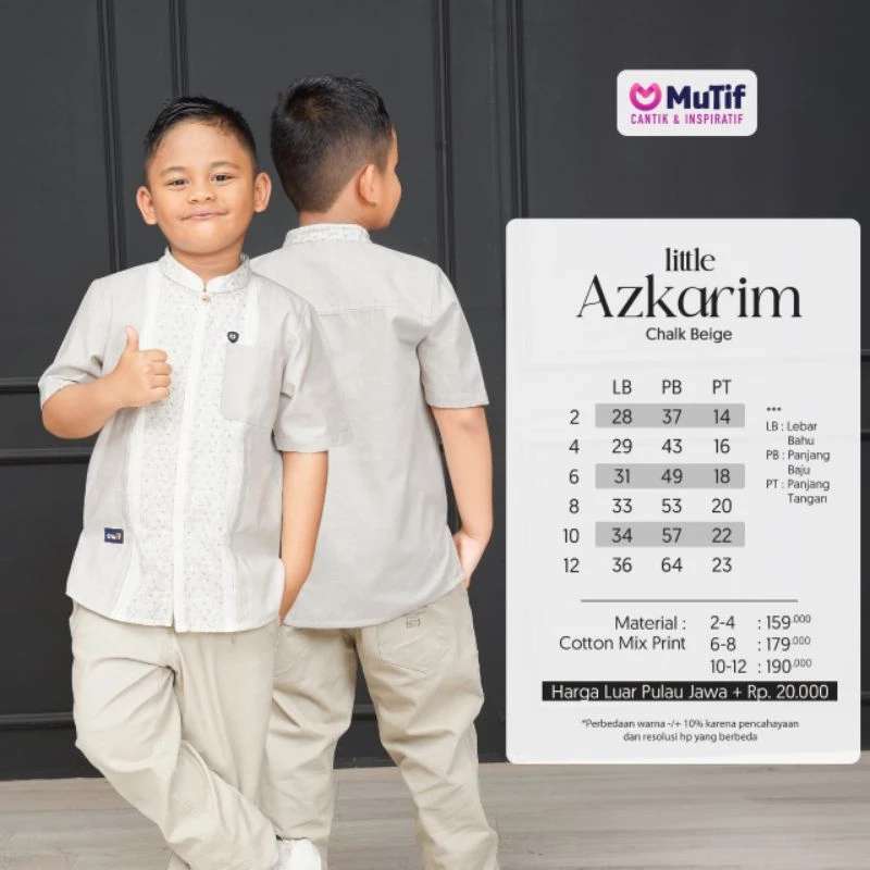 MUTIF Koko Anak LITTLE AZKARIM - Chalk Beige