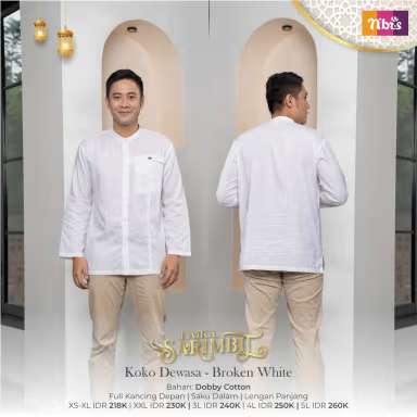 NIBRAS Koko Dewasa LPanjang non kancing LAIKA - Broken White
