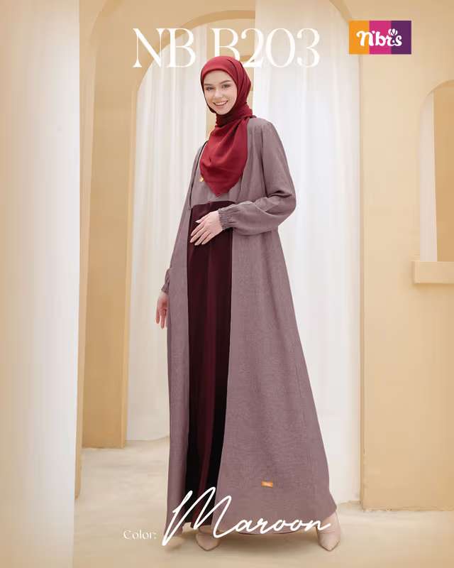 NIBRAS Gamis Dewasa NB B203 - Maroon
