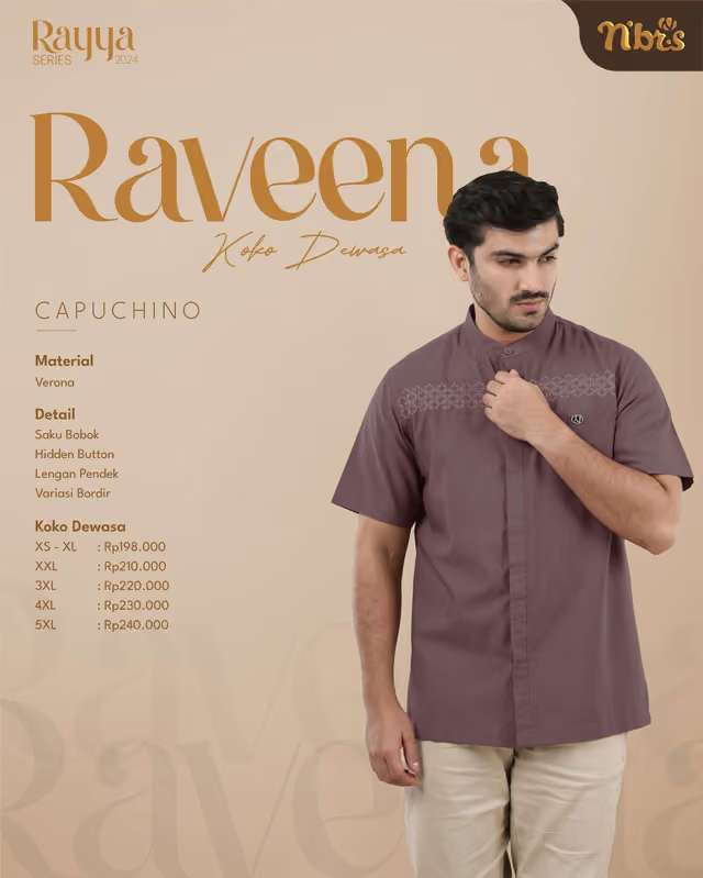 NIBRAS Koko Dewasa RAVEENA - Capuchino
