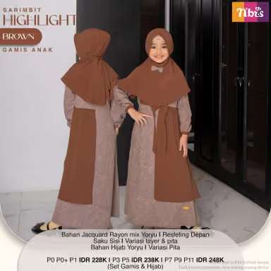 NIBRAS Gamis Anak HIGHLIGHT - Brown