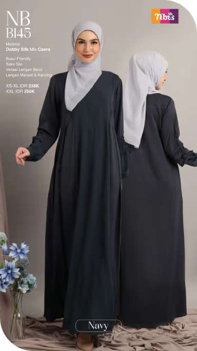 NIBRAS Gamis Dewasa NB B145 - Navy