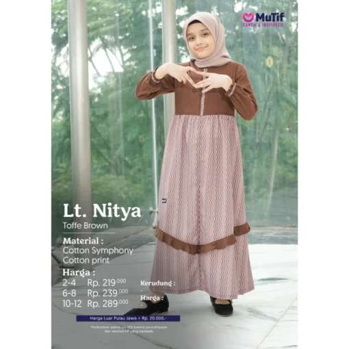 MUTIF Gamis Anak LITTLE NITYA - Toffe Brown