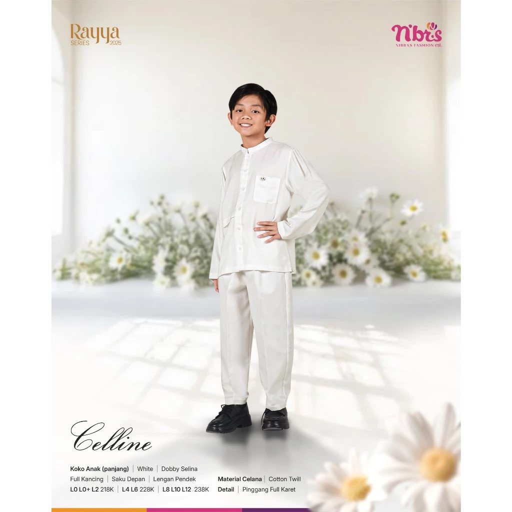 NIBRAS Koko Anak KA LPendek Celline White Putih