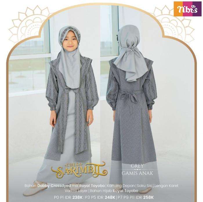 NIBRAS Gamis Anak CHESA - Grey